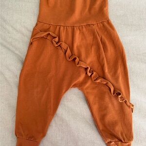 Kids Casual Orange Ruffle Bottoms